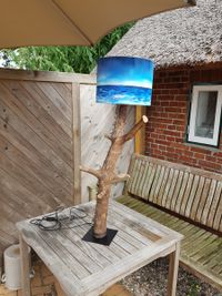 Treibholzlampe Meeresszene 90 cm hoch